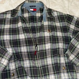 Vintage 90’s Tommy Hilfiger Green Plaid Jacket